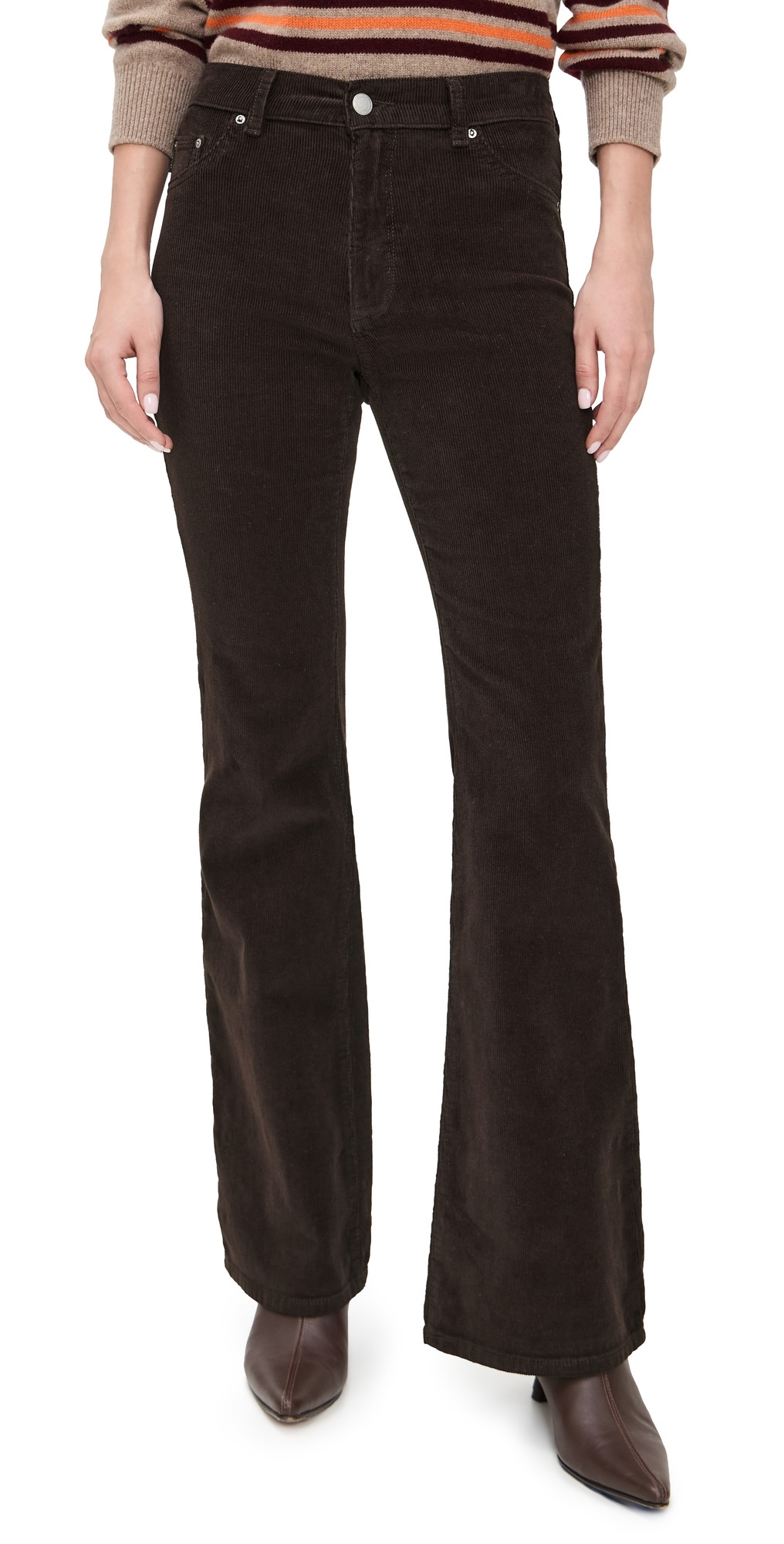 DL1961 Bridget Bootcut High Rise Instasculpt Corduroy Pants Meteorite (Corduroy) 29 | Shopbop