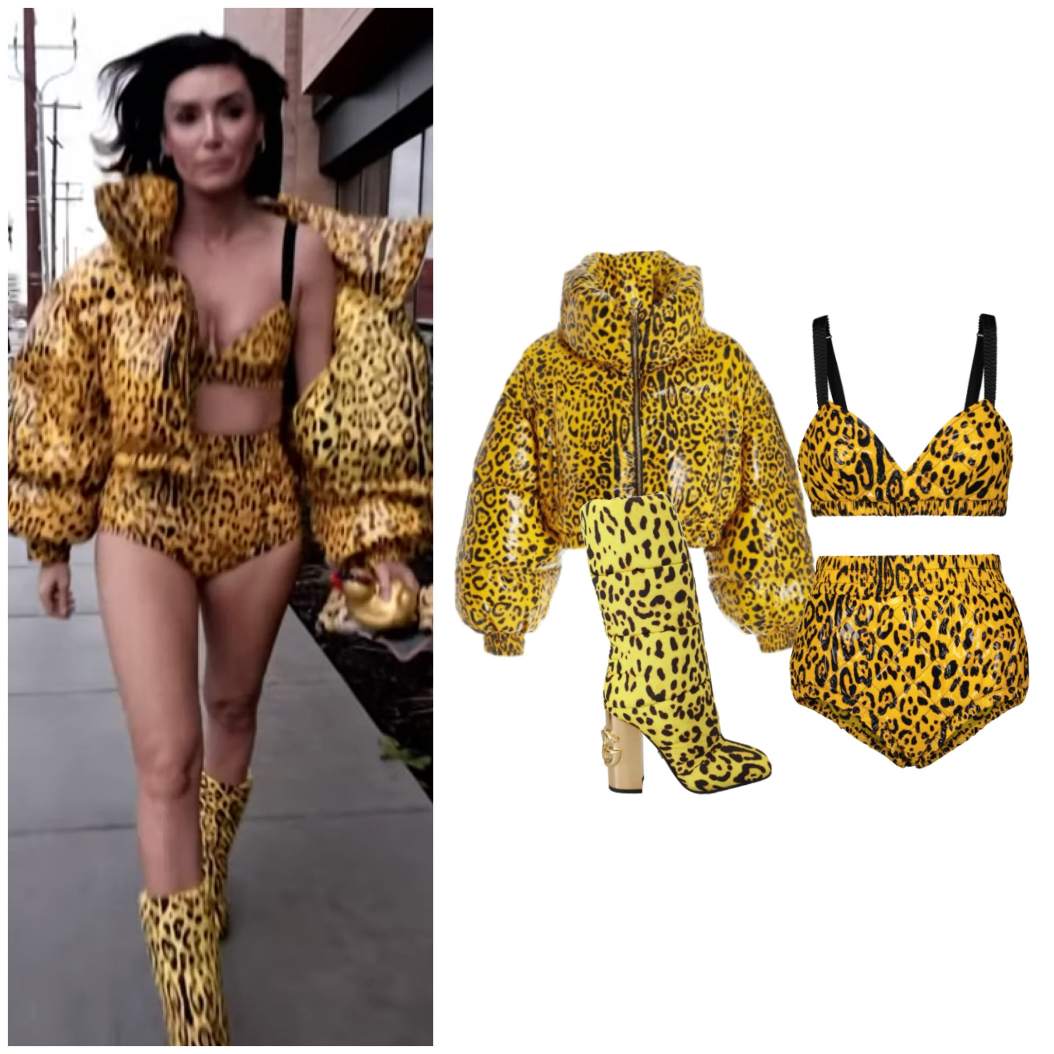 Bronwyn Newport’s Yellow Leopard Outfit