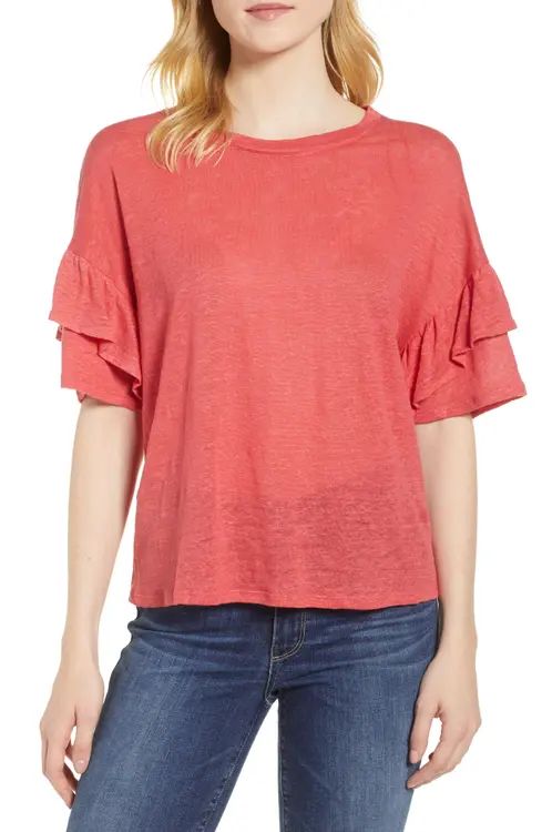 1.STATE Ruffle Linen Tee | Nordstrom