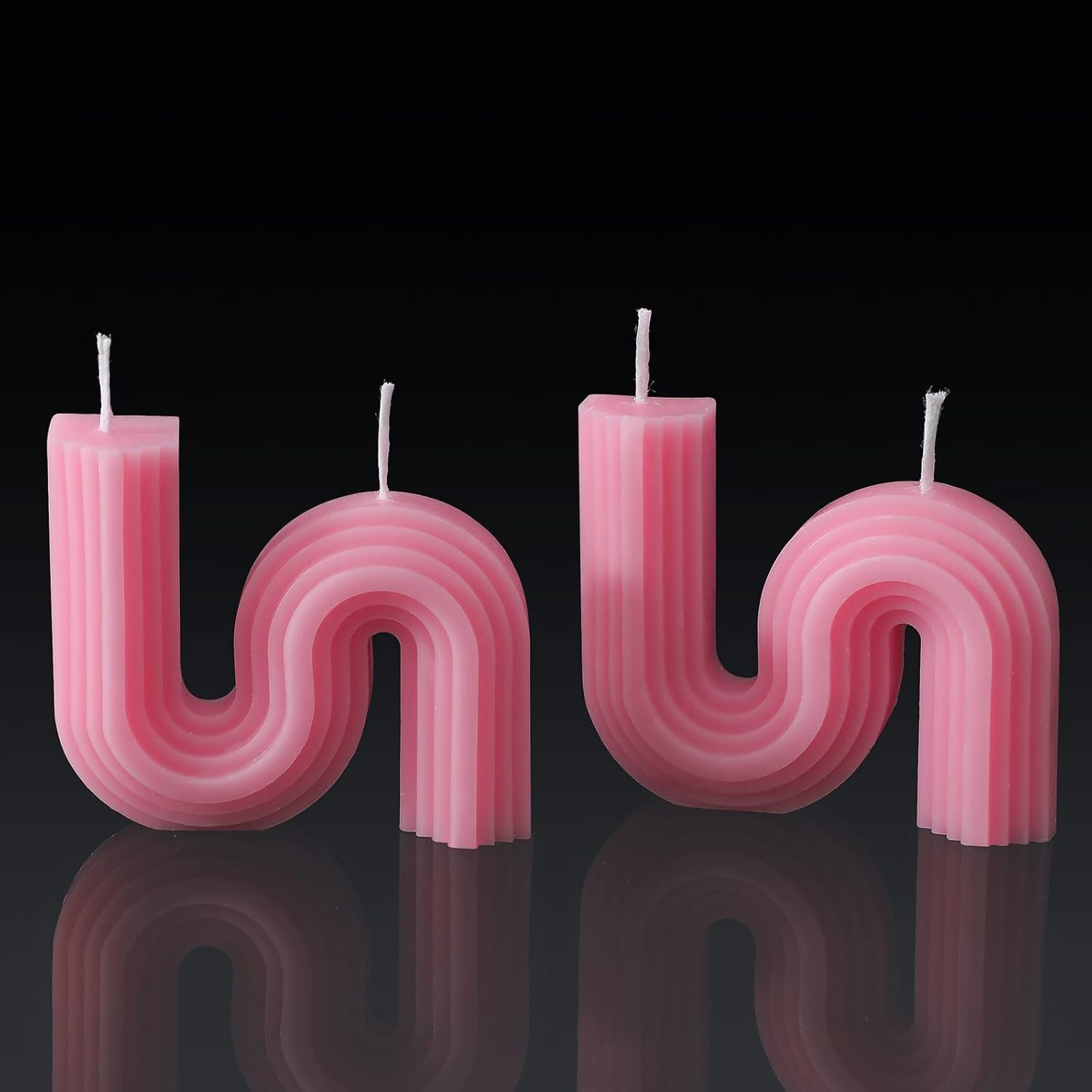 2 Pcs Valentine's Candles Twist Candle Aesthetic Candles S Shape Candle Minimalist Geometric Shap... | Amazon (US)
