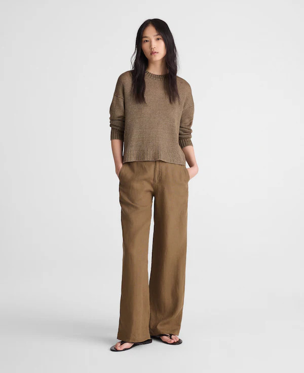 The Zoe Relaxed Straight Pant in 100% Linen | Madewell