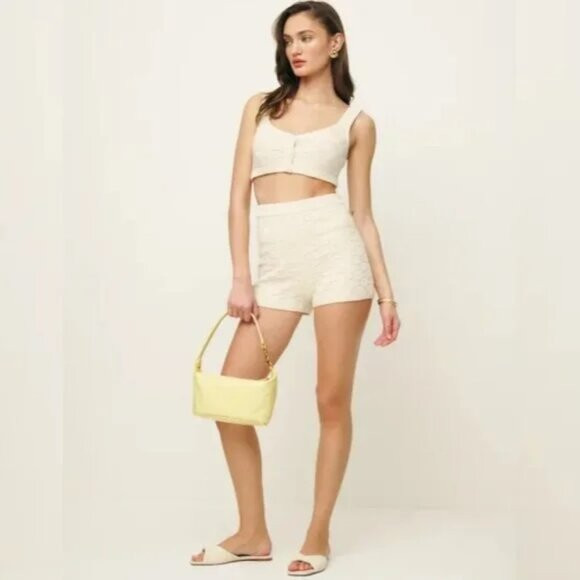 NWT Reformation Penny Sweater Set in Gossamer White Cream Tank Short Cotton S | Poshmark