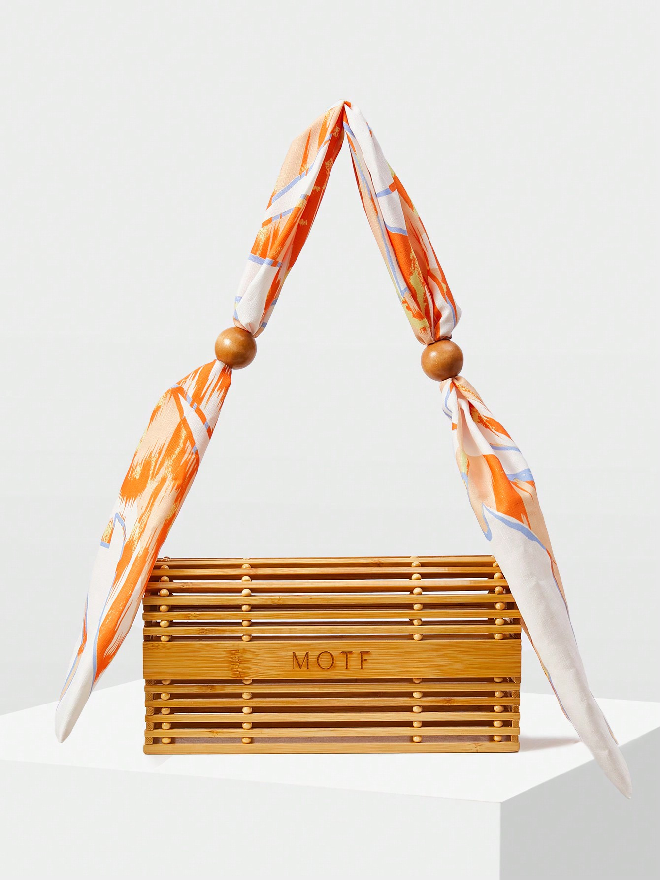 MOTF PREMIUM WOMEN ONE SHOULDER BAMBOO BAG WITH SILK SCARF | SHEIN