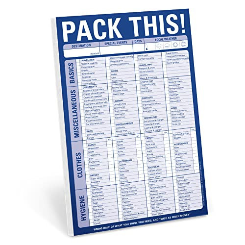 Knock Knock Pack This! Pad Packing List Notepad, 6 x 9-inches | Amazon (US)