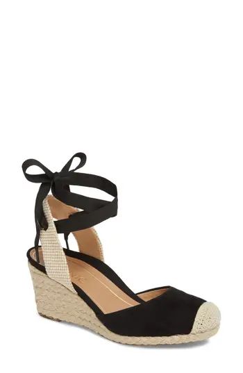 Women's Vionic Maris Orthaheel Espadrille Wedge Sandal, Size 5 M - Black | Nordstrom