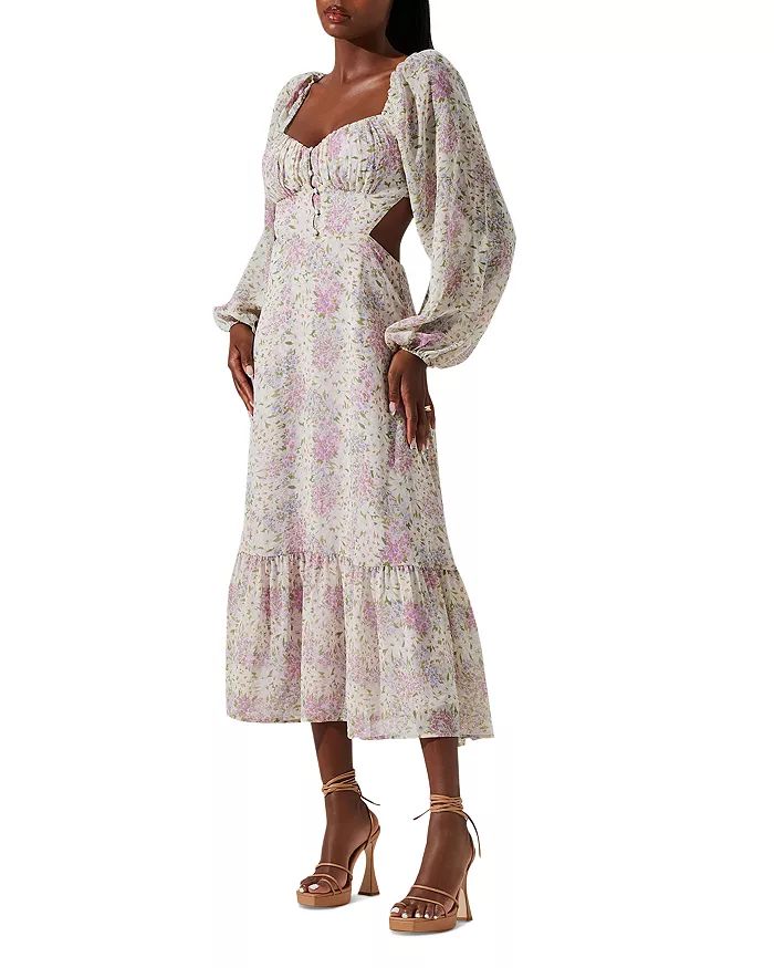 Shayla Cutout Floral Print Midi Dress | Bloomingdale's (US)