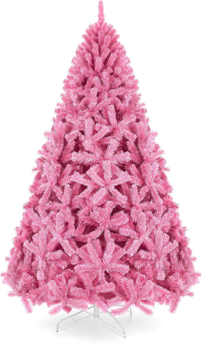 Best Choice Products 7.5ft Pink Christmas Tree Artificial Full Fir Tree Seasonal Holiday Decorati... | Amazon (US)