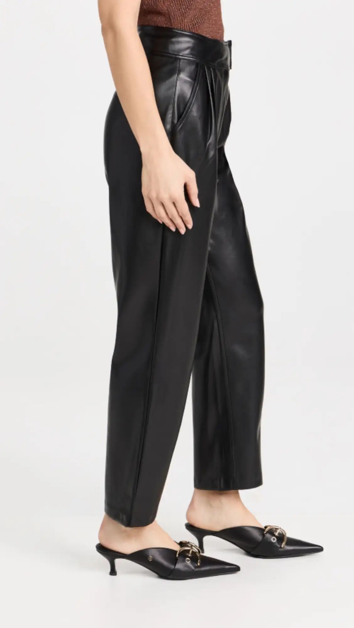 Faux Leather Pleated  Trousers | Shopbop