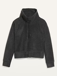 Funnel-Neck Cropped Microfleece Sweatshirt for Women | Old Navy (US)