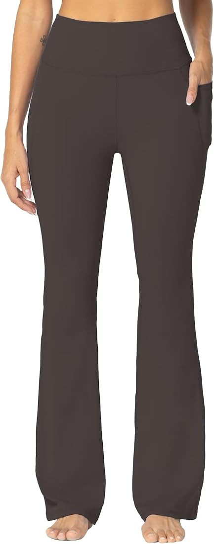 Sunzel Sunzfly Women's Mini Flare Leggings with Pockets High Waisted Tummy Control Yoga Pants Boo... | Amazon (CA)