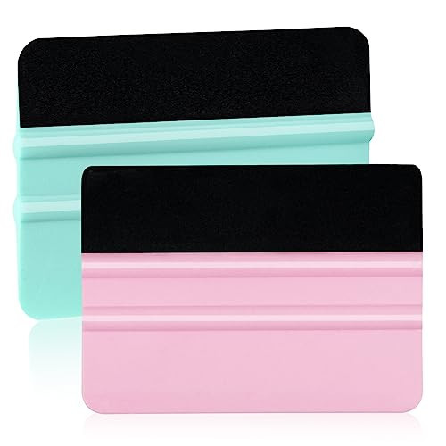 WRAPXPERT Vinyl Squeegee Tool,2 Pack Squeegees for Vinyls Pink and Teal,Felt Squeegee Vinyls Scraper Tool for Crafting Vinyl Application | Amazon (US)