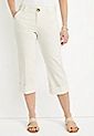 m jeans by maurices™ White High Rise Rolled Hem Cropped Pant | Maurices