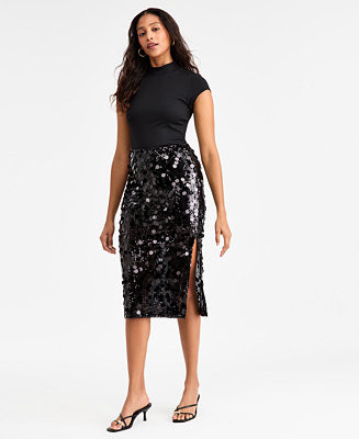 Women's Pailette Midi Skirt, Macy's Exclusive | Macy's