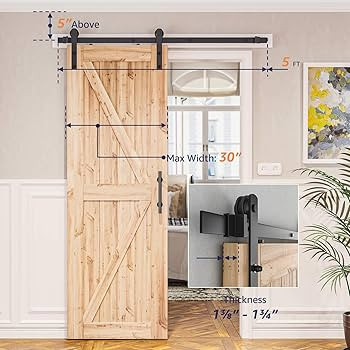 SMARTSTANDARD 5ft Heavy Duty Sturdy Sliding Barn Door Hardware Kit -Smoothly and Quietly -Easy to... | Amazon (US)