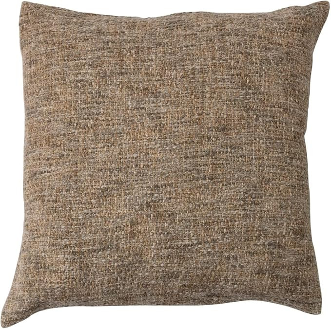 Creative Co-Op Mélange Cotton Blend Bouclé Pillow, 20" L x 20" W x 2" H, Gray | Amazon (US)