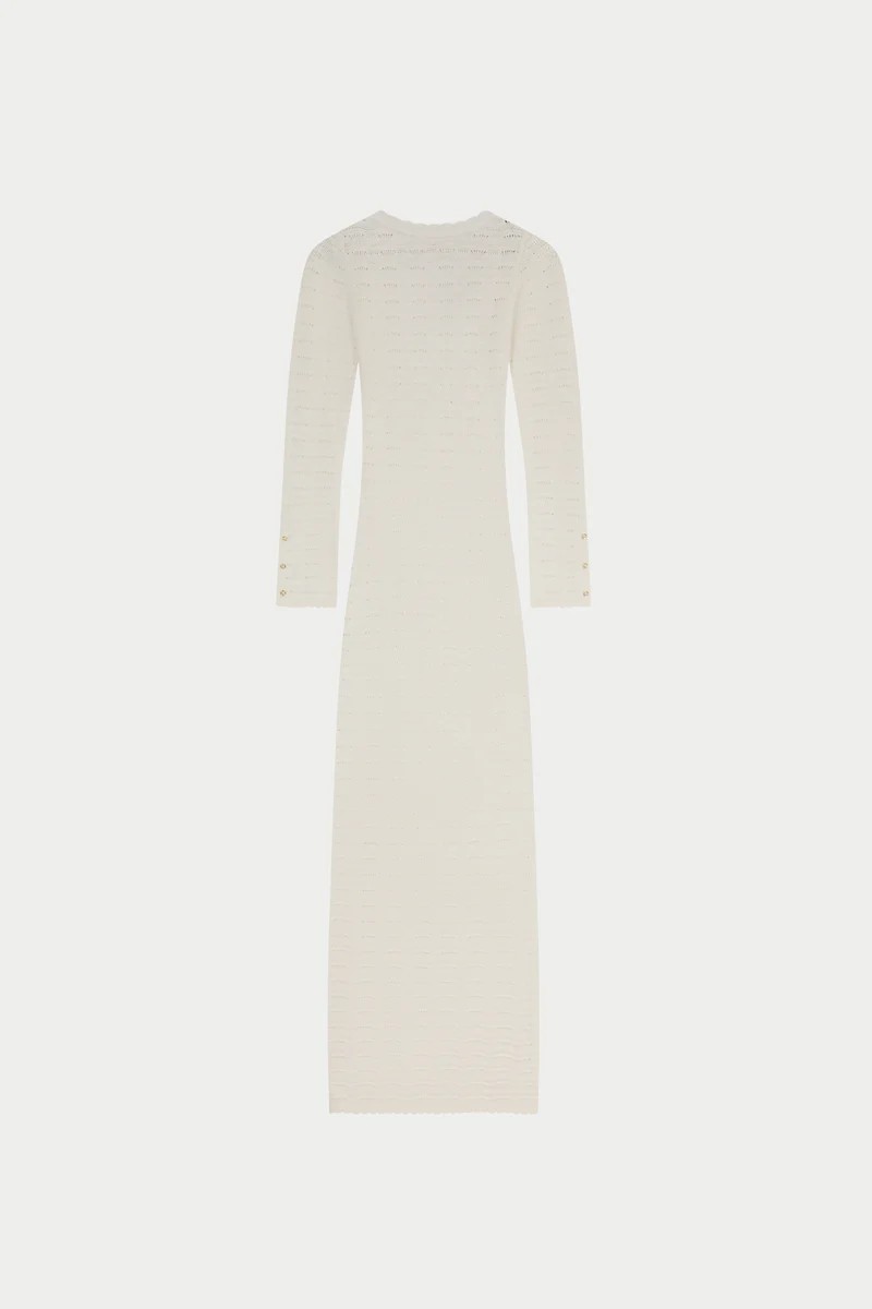 CROCHET KNIT TWO WAY MAXI DRESS - OFF WHITE | The Couture Club