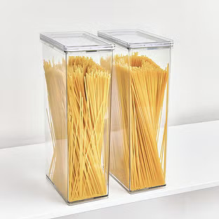 The Home Edit&reg; 3.5 qt. Pasta Canister Clear | The Container Store
