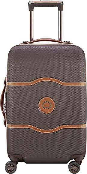 DELSEY Paris Chatelet Air Hardside Luggage, Spinner Wheels, Chocolate Brown, Checked-Medium 24 Inch | Amazon (US)