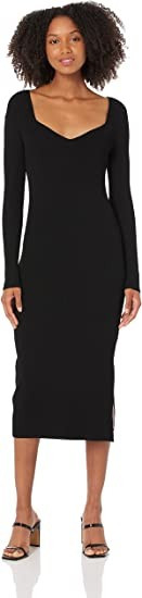 The Drop Women's Cameron Ribbed Sweetheart Neckline Midi Sweater Dress | Amazon (US)
