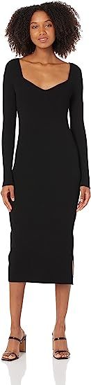 The Drop Women's Cameron Ribbed Sweetheart Neckline Midi Sweater Dress | Amazon (US)