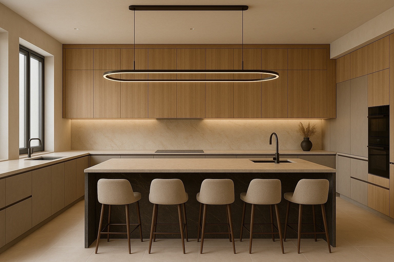 A sleek ultra-modern kitchen in warm wood tones 🤍
Featuring a long minimalist pendant light, soft backlit cabinets, a sculptural stone island, and cozy neutral bar stools.
Perfect inspiration for luxury homes, modern remodels, and contemporary kitchen design boards. Save this for your kitchen ideas ✨
#modernkitchen #luxurykitchen #kitchenisland #woodkitchen
#minimalistkitchen #interiorinspo #kitchendesign #warmneutrals
#softminimalism #kitchenremodel #neutralkitchen #aestheticinterior
#homedecorideas #interiordesigninspo #glowerastyle #scandinaviandecor
#kitcheninspiration #moderninterior #neutralhome