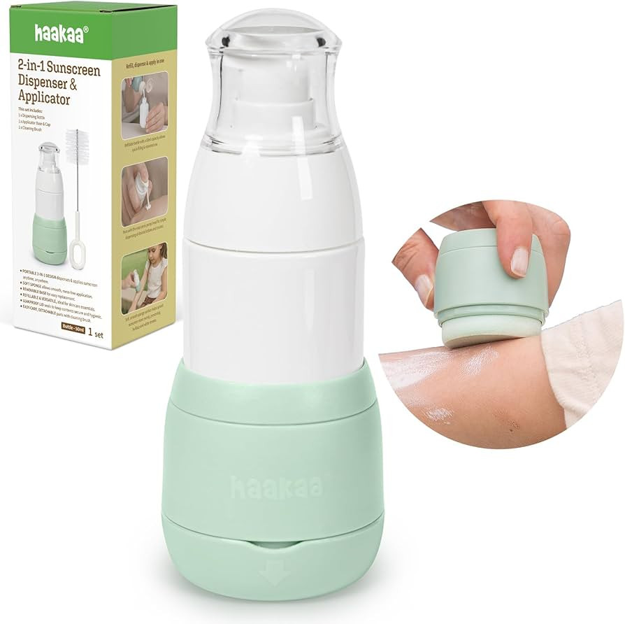 Haakaa Sunscreen Applicator for Kids, Refillable Sunscreen Dispenser with Soft Sponge Head, No-Me... | Amazon (US)