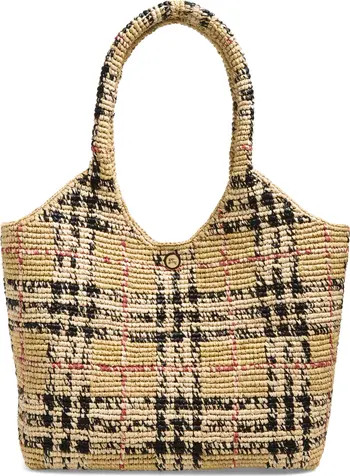 Burberry Small Margate Check Raffia Tote | Nordstrom | Nordstrom