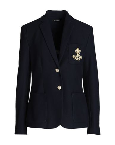 Lauren Ralph Lauren Patch Jacquard Blazer Woman Blazer Midnight blue Size L Cotton, Elastane | YOOX (US)