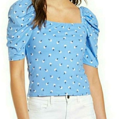 Nordstrom NEW Socialite Square Neck Puff Sleeve Top Medium, NWT  | eBay | eBay US