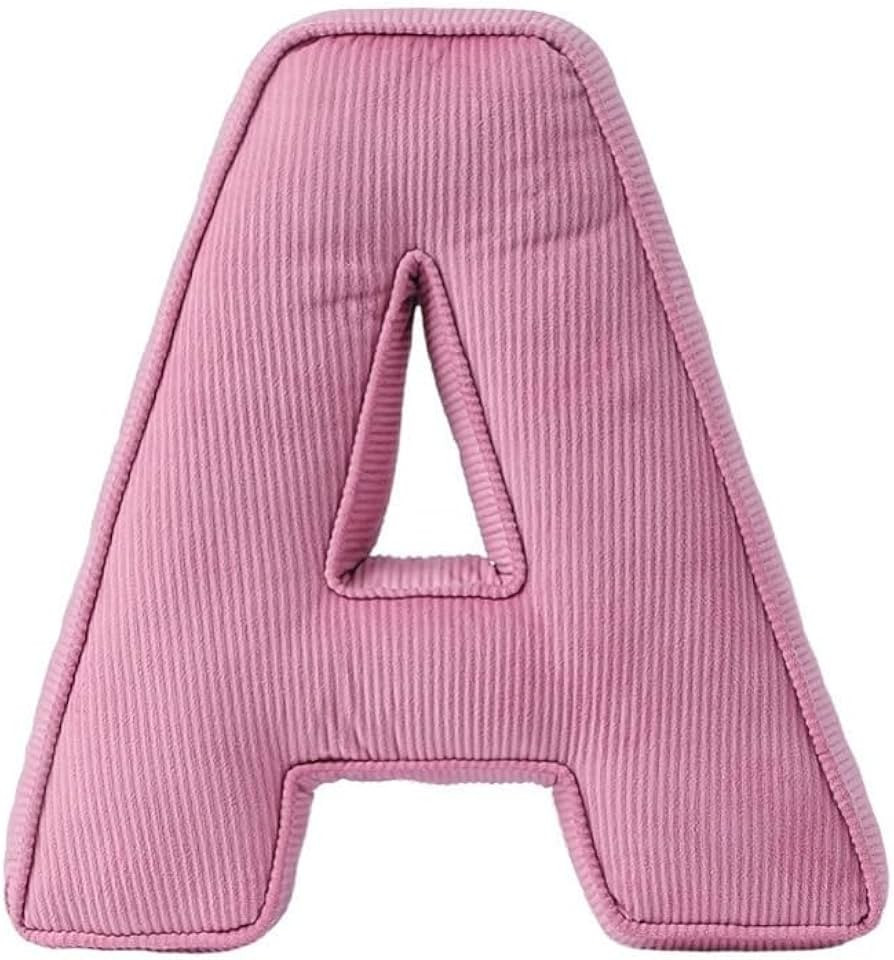 Pink Letter Plush Pillow, Letter Hugging Throw Pillows, Decorative Corduroy Initial Letter Shaped... | Amazon (US)
