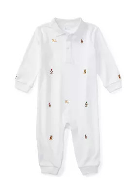 Ralph Lauren Childrenswear Baby Boys Embroidered Cotton Coveralls | Belk
