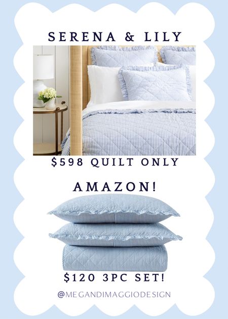 Have & love this dupe S&L striped ruffle quilt set!! I found mine in HomeGoods but found the exact same 3 piece set on Amazon!!!

#LTKhome #LTKsalealert
