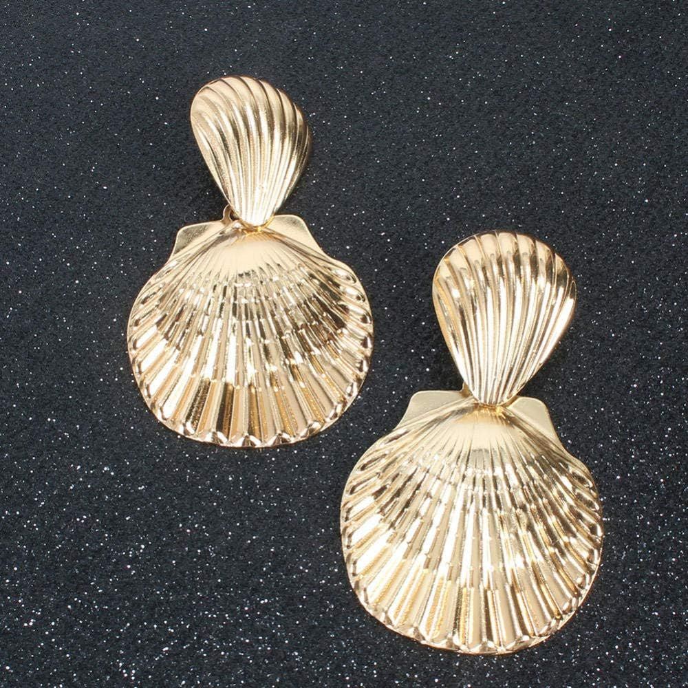 Ladies Earringsscallop Earrings Earrings Metal Seashell Earrings Ear | Amazon (US)