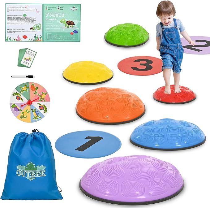 OUTREE Stepping Stones for Kids, 6 Pcs Balance Training and Sensory Coordination Turtle Stepping ... | Amazon (US)