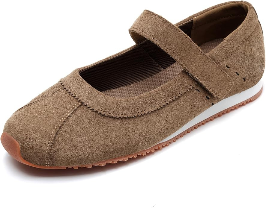 UBFEN Womens Mary Jane Sneakers Ballet Flats Comfort Slip On Walking Shoes | Amazon (US)