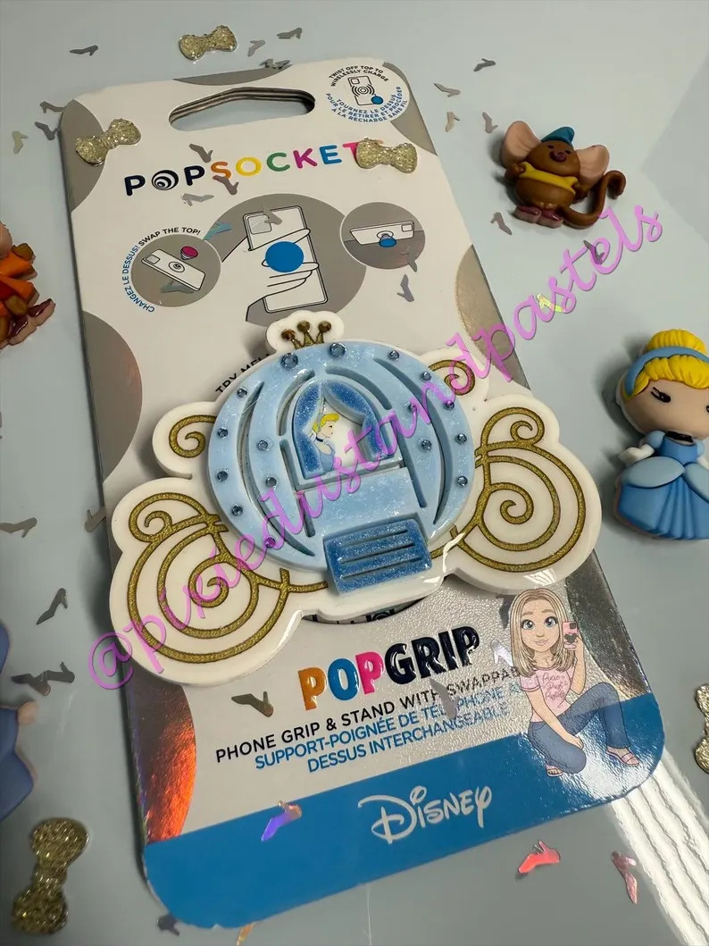 Bibbidi Bobbidi Beautiful! - Cinderella's Carriage Phone Socket - Phone Grip or Badge Reel - Etsy | Etsy (US)