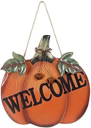 Wood Pumpkin Welcome Sign for Autumn Fall Harvest Thanksgiving Halloween, Hanging Wall Decor Door... | Amazon (US)