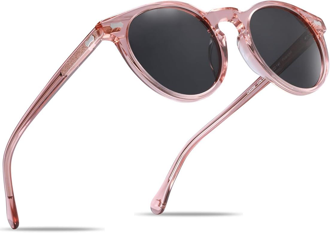 Carfia Vintage Round Polarized Sunglasses for Women UV Protection Hand-Crafted Acetate Eyewear CA528 | Amazon (US)