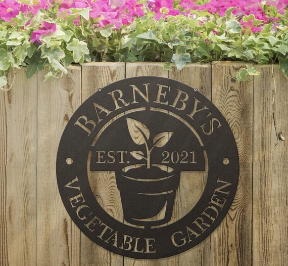 Custom Metal Garden Sign, Fresh Produce Hanging Sign | Etsy (US)