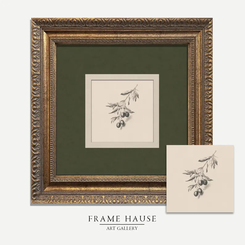 Vintage Olive Branch Sketch - Printable Italian Kitchen Wall Art for Rustic Decor | Etsy (Global)