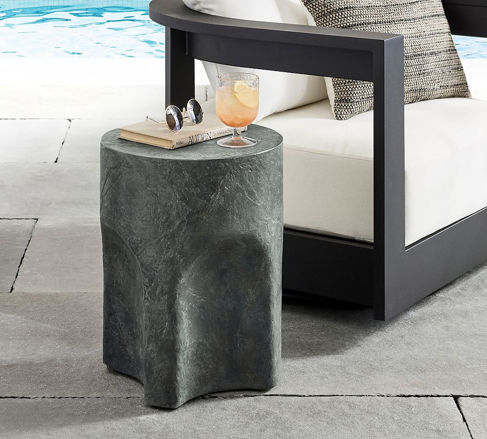 Lagos Round Concrete Outdoor Side Table (14") | Pottery Barn (US)