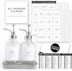 Minimalist Home Laundry Labels for Organizing - 136 Laundry Room Labels & Home Kitchen Labels for... | Amazon (US)