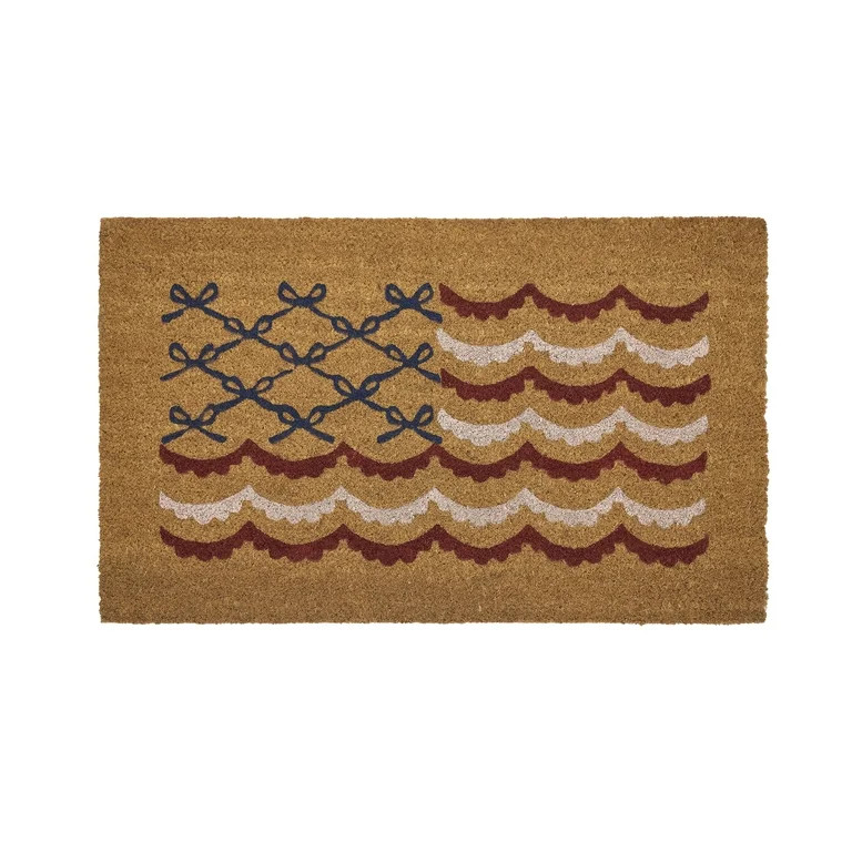 Bow Flag Coir Outdoor Doormat, Red/White/Blue, 30" x 18", by My Texas House | Walmart (US)