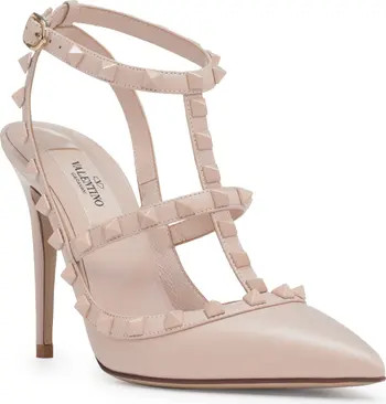 Valentino Garavani Rockstud T-Strap Pointed Toe Pump (Women) | Nordstrom | Nordstrom