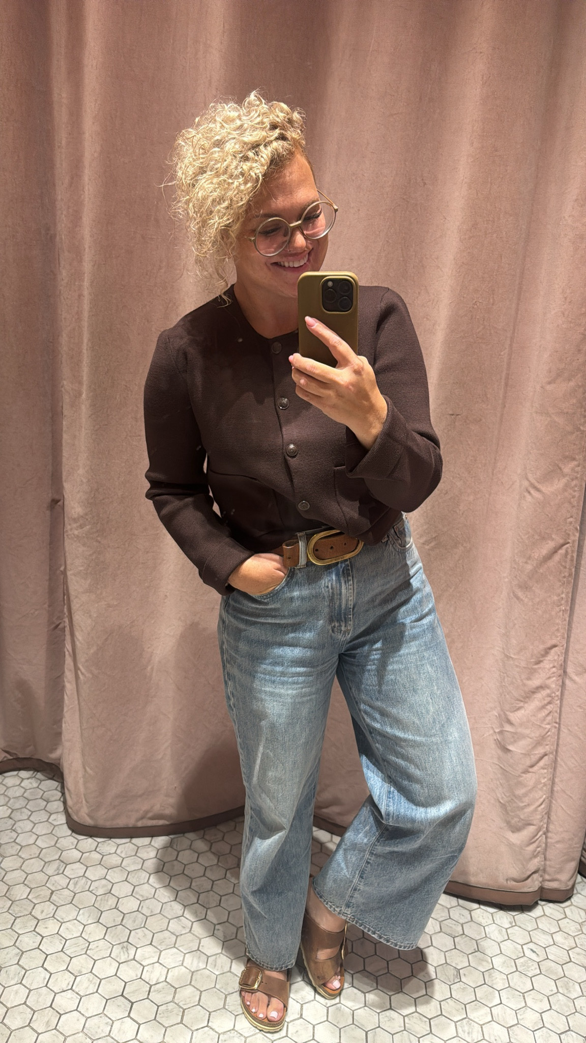 Love a good thick knit for fall/winter. This cropped button down is adorable! It has the prettiest structured shoulder detail and is the best colour (but I love everything neutral). I’m wearing a medium due to my chest size. If i wasn’t as chesty I’d buy the small because the sleeves and torso fit a bit better, but is slightly shorter. 

Jeans are the cropped Farrah’s that I ADORE and wear all the time. Wearing my true size 28. I’m 5’3 and they hit me just above the ankle  

#LTKbeauty #LTKcanada #LTKautumn