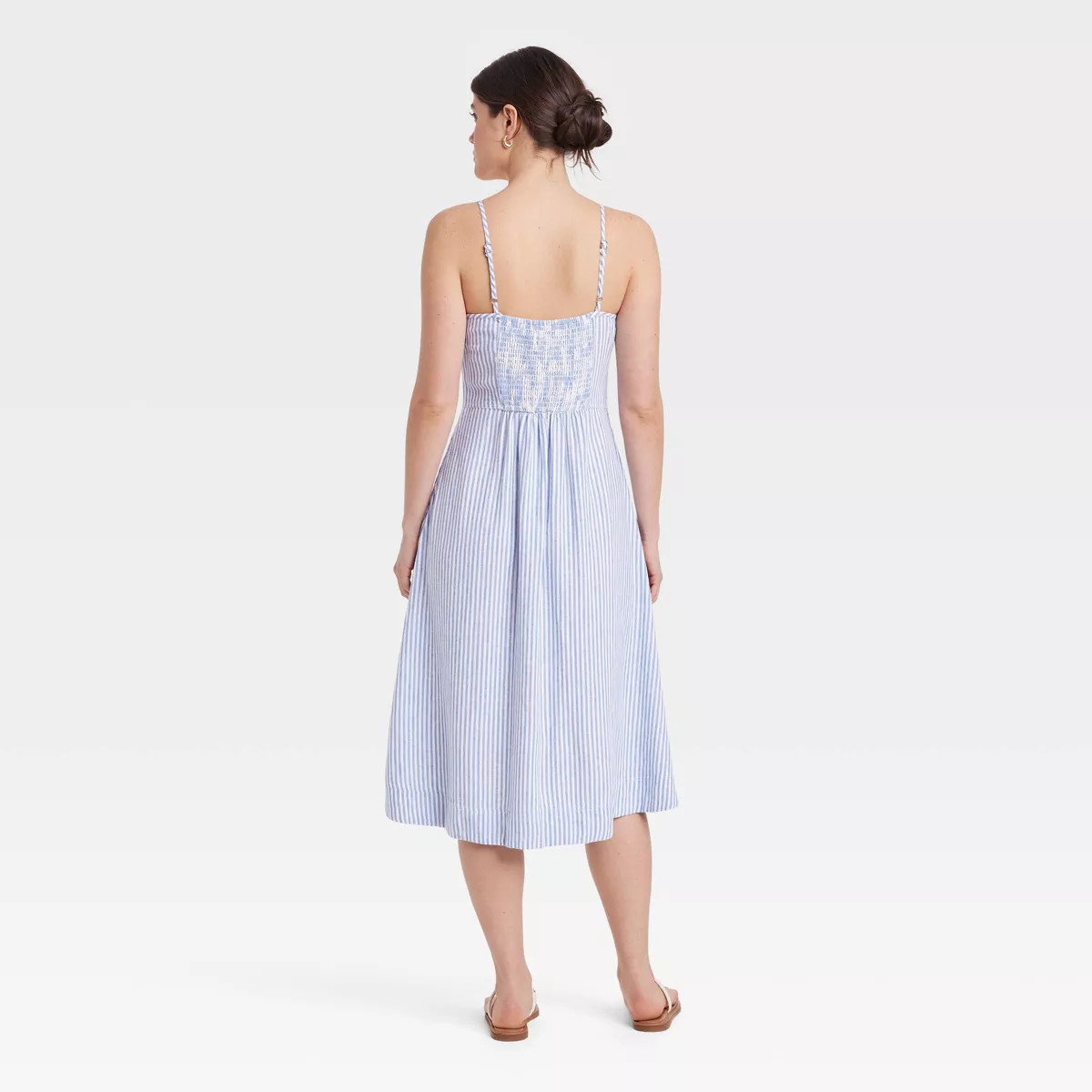 Women's Corset Linen Midi A-Line Dress - Universal Thread™ | Target