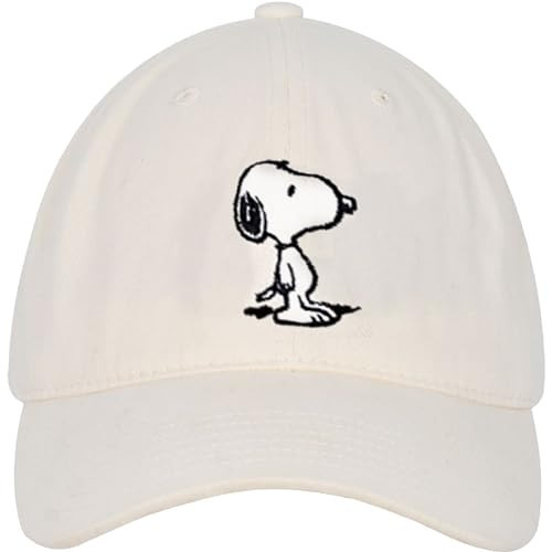 Peanuts Snoopy Dad Hat, Adjustable Baseball Cap, Tan, One Size | Amazon (US)