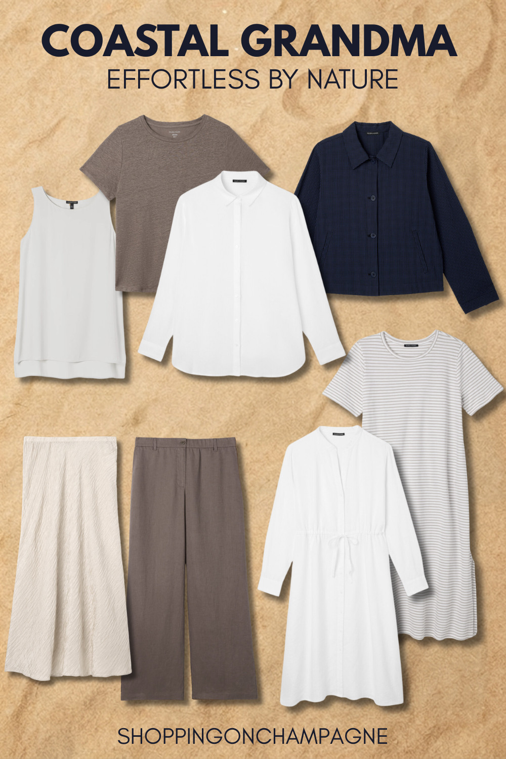 Coastal Grandma: The coastal grandma aesthetic is all about pieces that feel effortless without trying. This Eileen Fisher edit has everything: a white button front shirt, wide leg pants, a midi skirt, easy dresses, and a navy jacket that pulls it all together. Soft neutrals, clean lines, nothing fussy. Coastal grandma outfit, coastal grandma aesthetic, Eileen Fisher summer style, summer outfits for women over 50, fashion over 50.
Affiliate links included.  

 #LTKSeasonal #LTKOver40 #LTKMidsize