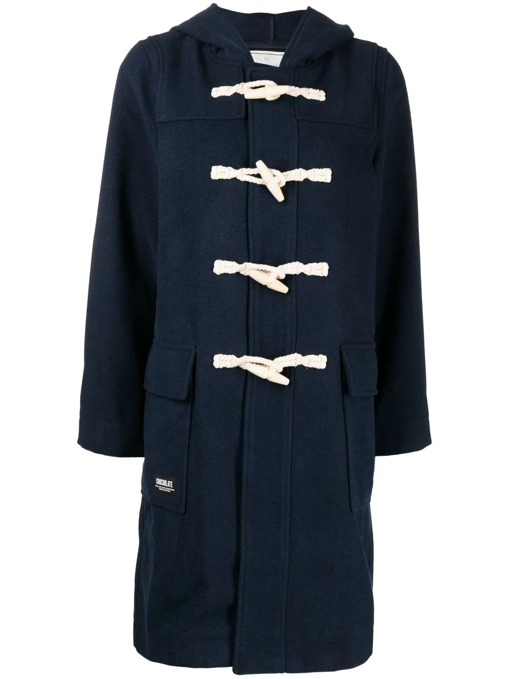 contrast-fastening duffle coat | Farfetch Global