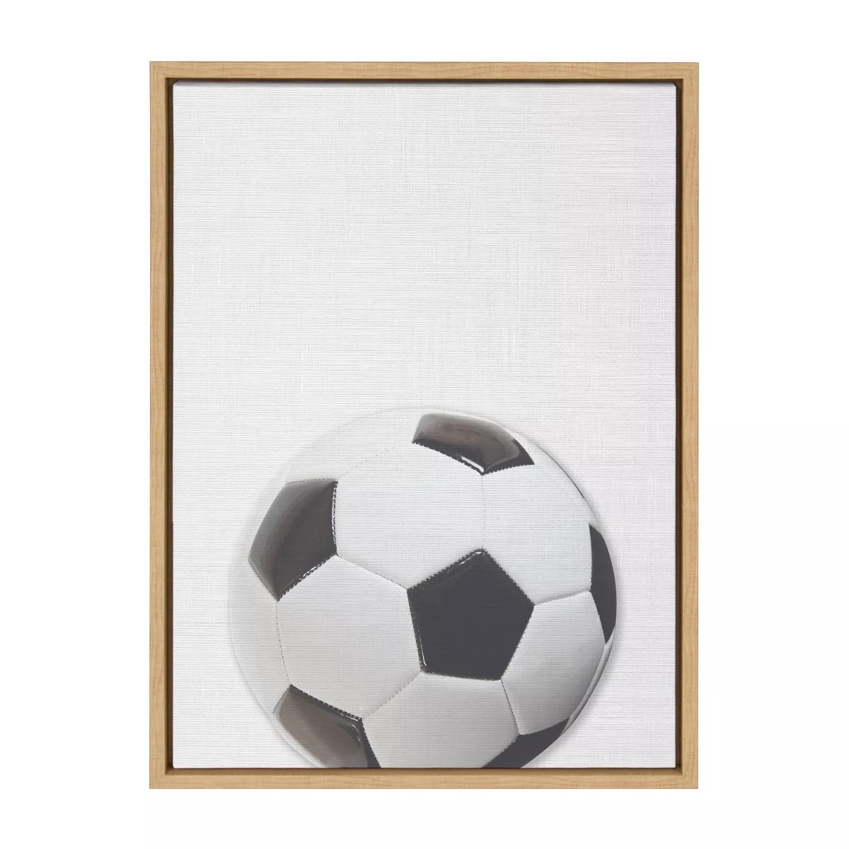 18" x 24" Sylvie Color Soccer Ball Portrait Framed Canvas Natural - DesignOvation: Wall Display A... | Target